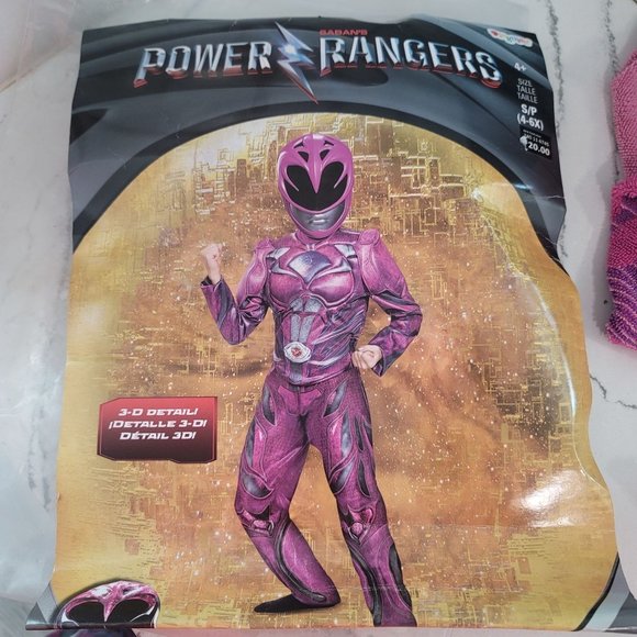 disguise pink power ranger size small 4-6 halloween costume with 2 masks. - Picture 5 of 7